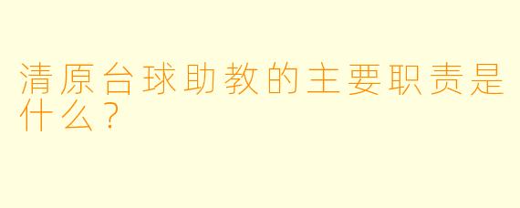 清原台球助教的主要职责是什么？