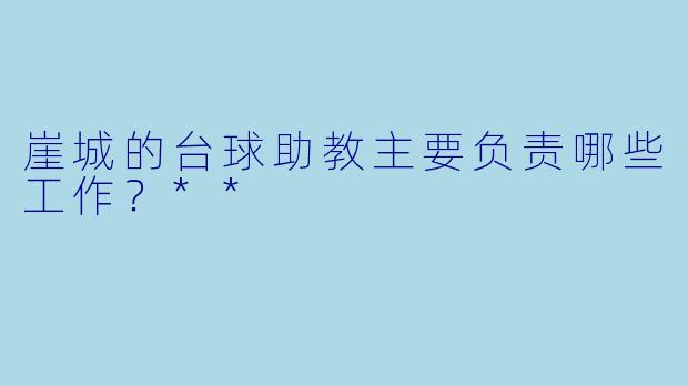 崖城的台球助教主要负责哪些工作？**