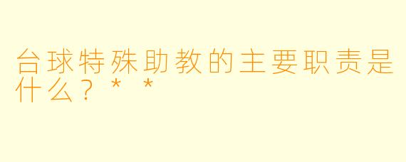台球特殊助教的主要职责是什么?**