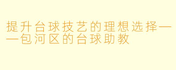 提升台球技艺的理想选择——包河区的台球助教