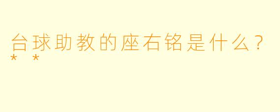 台球助教的座右铭是什么？**