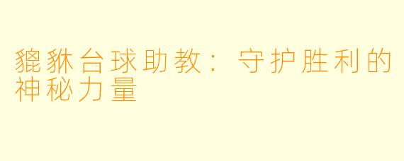 貔貅台球助教：守护胜利的神秘力量
