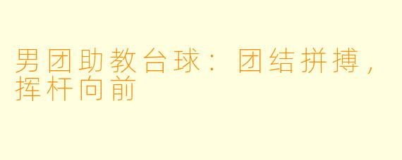 男团助教台球:团结拼搏,挥杆向前