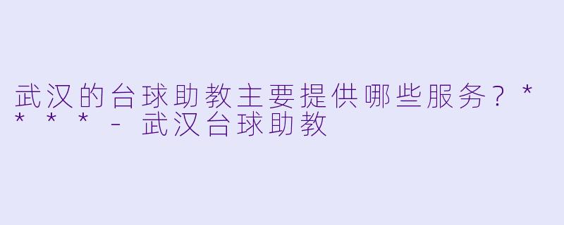 武汉的台球助教主要提供哪些服务？****