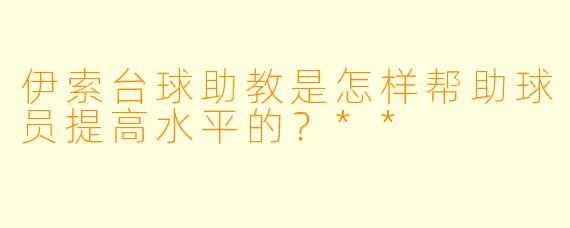 伊索台球助教是怎样帮助球员提高水平的？**