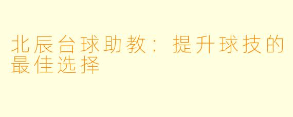 北辰台球助教:提升球技的最佳选择