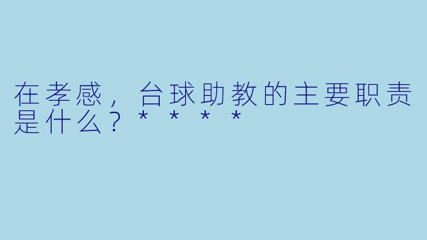 在孝感,台球助教的主要职责是什么?****