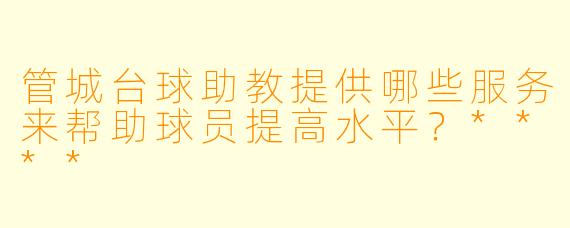 管城台球助教提供哪些服务来帮助球员提高水平?****