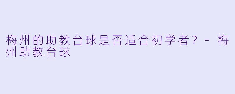 梅州的助教台球是否适合初学者？
