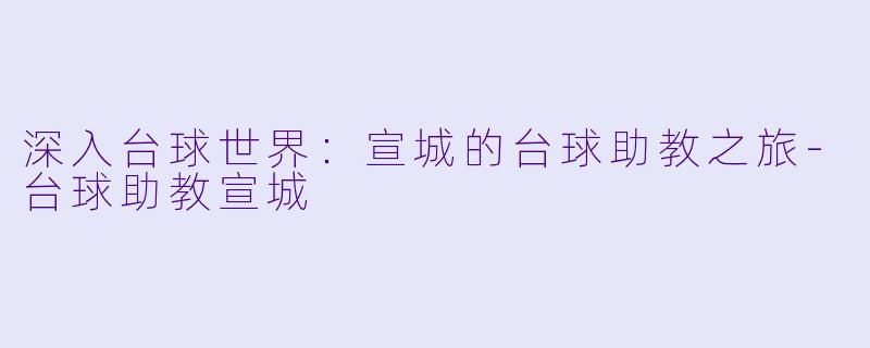深入台球世界:宣城的台球助教之旅