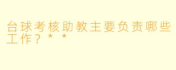 台球考核助教主要负责哪些工作？**