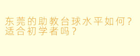 东莞的助教台球水平如何？适合初学者吗？