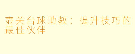壶关台球助教：提升技巧的最佳伙伴