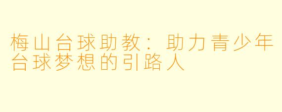 梅山台球助教：助力青少年台球梦想的引路人