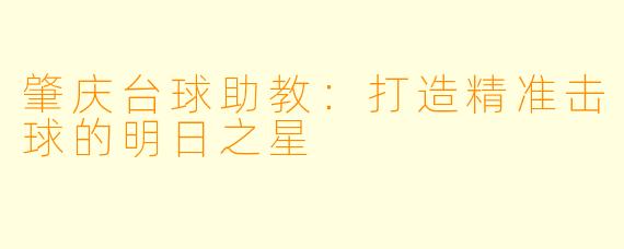 肇庆台球助教：打造精准击球的明日之星