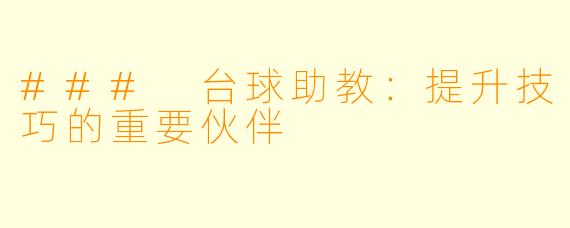### 台球助教：提升技巧的重要伙伴