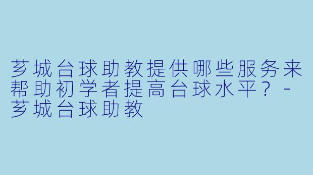 芗城台球助教提供哪些服务来帮助初学者提高台球水平？