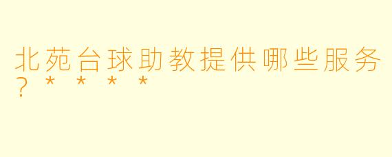 北苑台球助教提供哪些服务？****