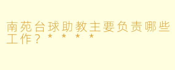 南苑台球助教主要负责哪些工作？****