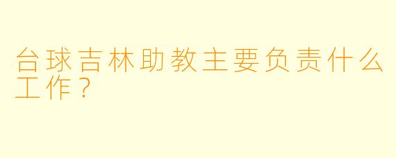 台球吉林助教主要负责什么工作？