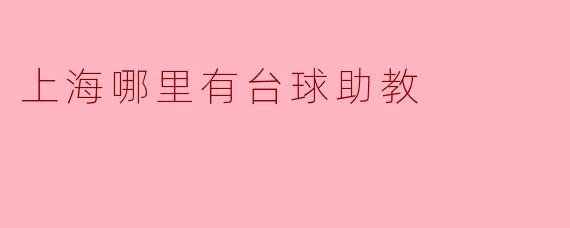 上海哪里有台球助教