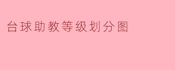 台球助教等级划分图