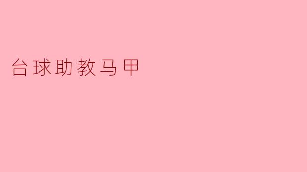 台球助教马甲