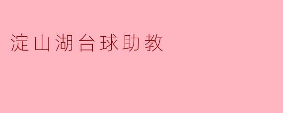 淀山湖台球助教