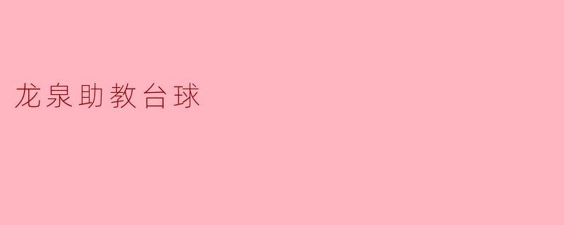 龙泉助教台球