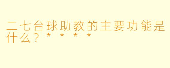 二七台球助教的主要功能是什么？****