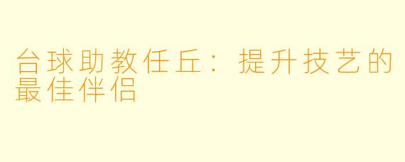 台球助教任丘:提升技艺的最佳伴侣