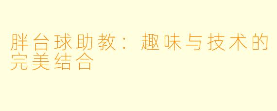胖台球助教：趣味与技术的完美结合