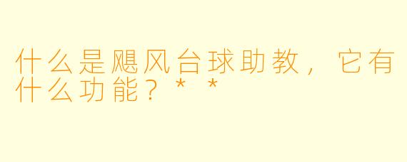 什么是飓风台球助教,它有什么功能?**