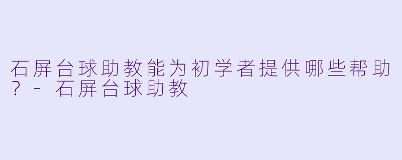 石屏台球助教能为初学者提供哪些帮助？