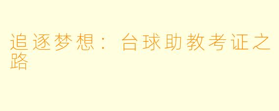 追逐梦想：台球助教考证之路