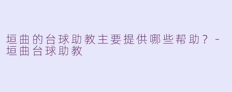 垣曲的台球助教主要提供哪些帮助？