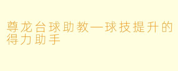 尊龙台球助教—球技提升的得力助手