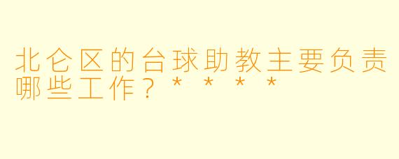 北仑区的台球助教主要负责哪些工作？****