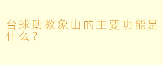 台球助教象山的主要功能是什么？