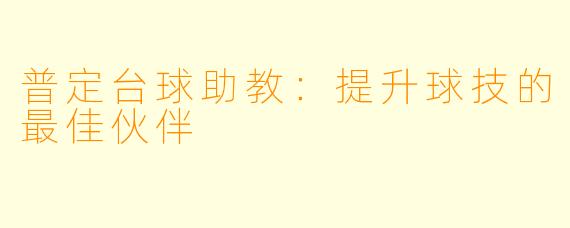 普定台球助教:提升球技的最佳伙伴