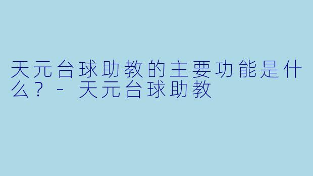天元台球助教的主要功能是什么？