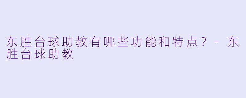 东胜台球助教有哪些功能和特点？