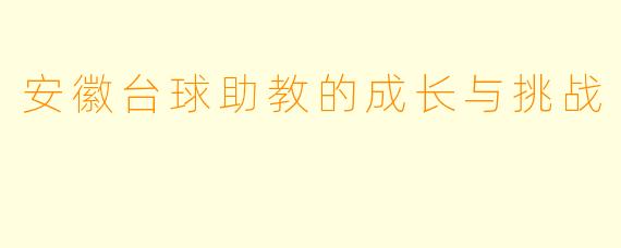 安徽台球助教的成长与挑战