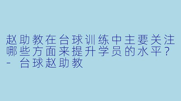 赵助教在台球训练中主要关注哪些方面来提升学员的水平？