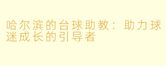哈尔滨的台球助教：助力球迷成长的引导者