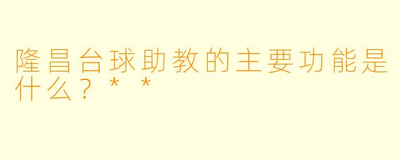 隆昌台球助教的主要功能是什么？**