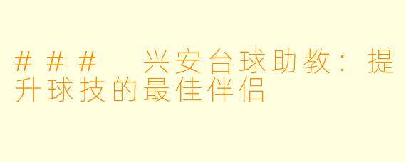 ### 兴安台球助教:提升球技的最佳伴侣