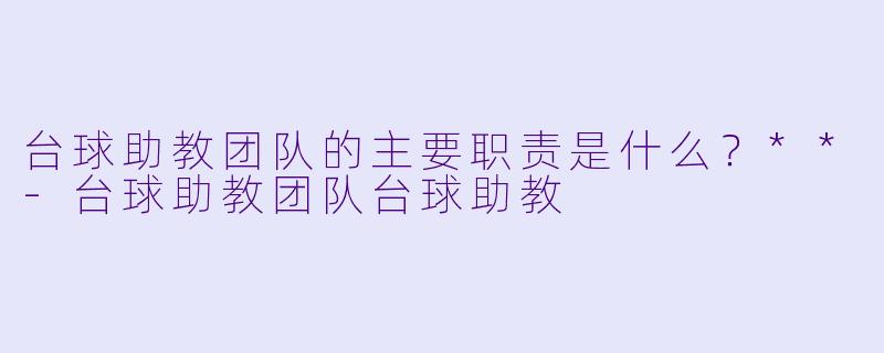 台球助教团队的主要职责是什么？**
