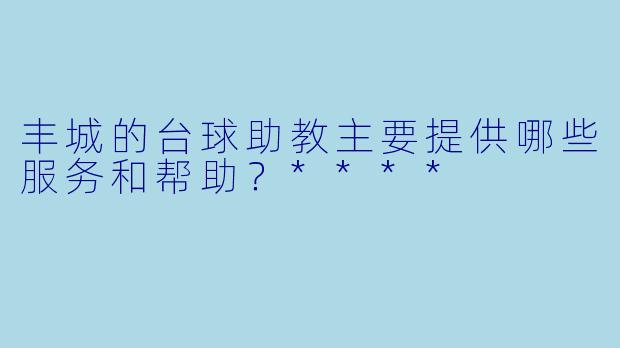 丰城的台球助教主要提供哪些服务和帮助？****