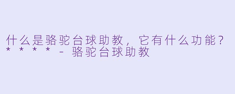 什么是骆驼台球助教,它有什么功能?****